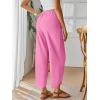 image:imageTrendy Queen Womens Wide Leg Pants Soft Cotton Blend with Pockets for Casual SummerPink