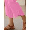 image:imageTrendy Queen Womens Wide Leg Pants Soft Cotton Blend with Pockets for Casual SummerPink