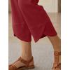 image:imageTrendy Queen Womens Wide Leg Pants Soft Cotton Blend with Pockets for Casual SummerRed