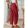 image:imageTrendy Queen Womens Wide Leg Pants Soft Cotton Blend with Pockets for Casual SummerRed