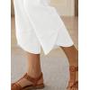 image:imageTrendy Queen Womens Wide Leg Pants Soft Cotton Blend with Pockets for Casual SummerWhite