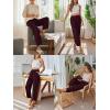 image:imageTrendy Queen Womens Wide Leg Pants Soft Cotton Blend with Pockets for Casual SummerWine