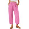 image:imageTrendy Queen Womens Wide Leg Pants Soft Cotton Blend with Pockets for Casual SummerPink