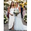 image:imageKaximil Womens Sexy Spaghetti Strap Maxi Dresses Ruched Bodycon Ruffle Mermaid Cocktail Wedding Guest Dress 2026White