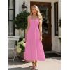 image:imageKaximil Womens Square Neck Sleeveless A Line Maxi Dress Smocked Ruffle Flowy Casual Long DressesPink