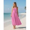 image:imageKaximil Womens Square Neck Sleeveless A Line Maxi Dress Smocked Ruffle Flowy Casual Long DressesPink
