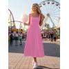 image:imageKaximil Womens Square Neck Sleeveless A Line Maxi Dress Smocked Ruffle Flowy Casual Long DressesPink