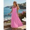 image:imageKaximil Womens Square Neck Sleeveless A Line Maxi Dress Smocked Ruffle Flowy Casual Long DressesPink