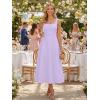 image:imageKaximil Womens Square Neck Sleeveless A Line Maxi Dress Smocked Ruffle Flowy Casual Long DressesPurple