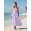 image:imageKaximil Womens Square Neck Sleeveless A Line Maxi Dress Smocked Ruffle Flowy Casual Long DressesPurple