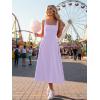 image:imageKaximil Womens Square Neck Sleeveless A Line Maxi Dress Smocked Ruffle Flowy Casual Long DressesPurple