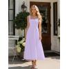 image:imageKaximil Womens Square Neck Sleeveless A Line Maxi Dress Smocked Ruffle Flowy Casual Long DressesPurple