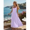image:imageKaximil Womens Square Neck Sleeveless A Line Maxi Dress Smocked Ruffle Flowy Casual Long DressesPurple