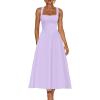 image:imageKaximil Womens Square Neck Sleeveless A Line Maxi Dress Smocked Ruffle Flowy Casual Long DressesPurple