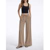 image:imageAnotherChill Womens High Waisted Wide Leg Crepe Pants Pull On Wrinkle Free Trousers with Pockets for Work Business CasualKhaki