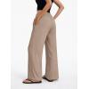 image:imageAnotherChill Womens High Waisted Wide Leg Crepe Pants Pull On Wrinkle Free Trousers with Pockets for Work Business CasualKhaki
