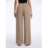 image:imageAnotherChill Womens High Waisted Wide Leg Crepe Pants Pull On Wrinkle Free Trousers with Pockets for Work Business CasualKhaki