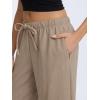image:imageAnotherChill Womens High Waisted Wide Leg Crepe Pants Pull On Wrinkle Free Trousers with Pockets for Work Business CasualKhaki