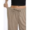 image:imageAnotherChill Womens High Waisted Wide Leg Crepe Pants Pull On Wrinkle Free Trousers with Pockets for Work Business CasualKhaki