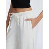 image:imageAnotherChill Womens High Waisted Wide Leg Crepe Pants Pull On Wrinkle Free Trousers with Pockets for Work Business CasualOffwhite