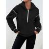 image:imageTrendy Queen Half Zip Pullover Cropped Hoodies for Women Y2k Cute Sweatshirts Jackets Spring Fashion 2026 Outfits ClothingBlack