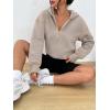 image:imageTrendy Queen Half Zip Pullover Cropped Hoodies for Women Y2k Cute Sweatshirts Jackets Spring Fashion 2026 Outfits ClothingCoffee Grey