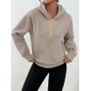 image:imageTrendy Queen Half Zip Pullover Cropped Hoodies for Women Y2k Cute Sweatshirts Jackets Spring Fashion 2026 Outfits ClothingCoffee Grey