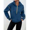 image:imageTrendy Queen Half Zip Pullover Cropped Hoodies for Women Y2k Cute Sweatshirts Jackets Spring Fashion 2026 Outfits ClothingDark Blue
