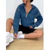 image:imageTrendy Queen Half Zip Pullover Cropped Hoodies for Women Y2k Cute Sweatshirts Jackets Spring Fashion 2026 Outfits ClothingDark Blue