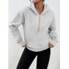 image:imageTrendy Queen Half Zip Pullover Cropped Hoodies for Women Y2k Cute Sweatshirts Jackets Spring Fashion 2026 Outfits ClothingGrey