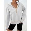 image:imageTrendy Queen Half Zip Pullover Cropped Hoodies for Women Y2k Cute Sweatshirts Jackets Spring Fashion 2026 Outfits ClothingGrey