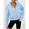 image:imageTrendy Queen Half Zip Pullover Cropped Hoodies for Women Y2k Cute Sweatshirts Jackets Spring Fashion 2026 Outfits ClothingSky Blue