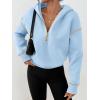 image:imageTrendy Queen Half Zip Pullover Cropped Hoodies for Women Y2k Cute Sweatshirts Jackets Spring Fashion 2026 Outfits ClothingSky Blue