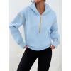 image:imageTrendy Queen Half Zip Pullover Cropped Hoodies for Women Y2k Cute Sweatshirts Jackets Spring Fashion 2026 Outfits ClothingSky Blue