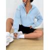 image:imageTrendy Queen Half Zip Pullover Cropped Hoodies for Women Y2k Cute Sweatshirts Jackets Spring Fashion 2026 Outfits ClothingSky Blue