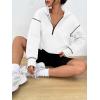 image:imageTrendy Queen Half Zip Pullover Cropped Hoodies for Women Y2k Cute Sweatshirts Jackets Spring Fashion 2026 Outfits ClothingWhite