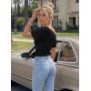 image:imageTrendy Queen Off the Shoulder Tops for Women 2026 Summer Short Sleeve Shirts Casual Cute Spring Clothes Y2k T ShirtsBlack