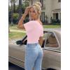 image:imageTrendy Queen Off the Shoulder Tops for Women 2026 Summer Short Sleeve Shirts Casual Cute Spring Clothes Y2k T ShirtsPink
