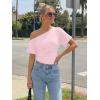 image:imageTrendy Queen Off the Shoulder Tops for Women 2026 Summer Short Sleeve Shirts Casual Cute Spring Clothes Y2k T ShirtsPink
