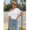 image:imageTrendy Queen Off the Shoulder Tops for Women 2026 Summer Short Sleeve Shirts Casual Cute Spring Clothes Y2k T ShirtsWhite