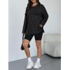 image:imageTrendy Queen Oversized Side Slit Tshirts for Women Long Sleeve Workout Tops Fall Fashion Gym Casual Tees Basic Y2K ClothesBlack