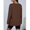 image:imageTrendy Queen Oversized Side Slit Tshirts for Women Long Sleeve Workout Tops Fall Fashion Gym Casual Tees Basic Y2K ClothesBrown