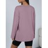 image:imageTrendy Queen Oversized Side Slit Tshirts for Women Long Sleeve Workout Tops Fall Fashion Gym Casual Tees Basic Y2K ClothesDarkpink