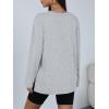 image:imageTrendy Queen Oversized Side Slit Tshirts for Women Long Sleeve Workout Tops Fall Fashion Gym Casual Tees Basic Y2K ClothesGrey