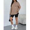 image:imageTrendy Queen Oversized Side Slit Tshirts for Women Long Sleeve Workout Tops Fall Fashion Gym Casual Tees Basic Y2K ClothesKhaki