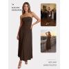 image:imageTrendy Queen Women Maxi Strapless Summer Tube Top Dress 2026 Ruched A Line Wedding Guest Long Sundress Spring Beach OutfitBrown