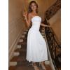 image:imageTrendy Queen Women Maxi Strapless Summer Tube Top Dress 2026 Ruched A Line Wedding Guest Long Sundress Spring Beach OutfitWhite