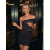 image:imageTrendy Queen Womens Off The Shoulder Mini Dresses Ruched Going Out Summer Bodycon Sexy Party Short Club Outfits 2026Black