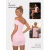 image:imageTrendy Queen Womens Off The Shoulder Mini Dresses Ruched Going Out Summer Bodycon Sexy Party Short Club Outfits 2026Pink