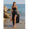 image:imageTrendy Queen Womens Ruched Halter Crop Top and Bodycon Long Skirt 2 Piece Set for Going Out Summer Vacation Outfit 2026Black